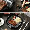 Folding Handle Frying Pan Nonstick Grilling Skillet Grill Pan  steak/Bacon/Meat/Fish