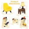 6Pcs Miniature Cat/Frog Figurines Set Resin Cat Frog Desk Ornaments Cute Home Handicraft Desktop Ornaments for Office Home Decor