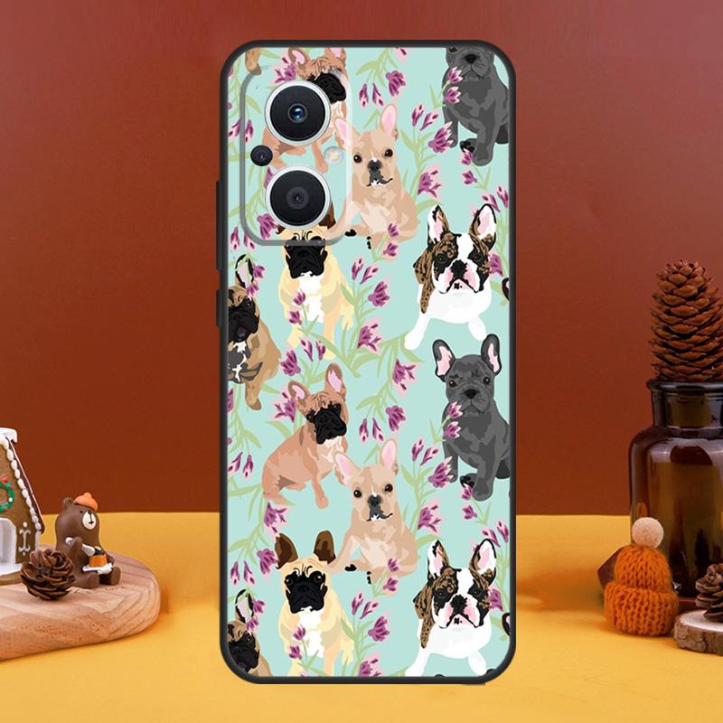 Cute French Bulldog Case For OPPO Reno 8T 4Z 5Z 10 Pro 11 F 4 5 6 7 8 Lite OPPO Find X5 X6 Pro X2 X3 Lite Cover