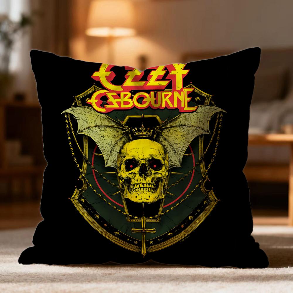 Fashion O-OOzzy Osbourne Cushion Cover Soft Washable Pillow Case Multi-Scene for Couch Bed Travel Office Use