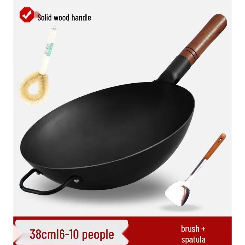 Qianxing Round Bottom Cast Iron Wok for Gas Stoves