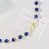 Retro High Quality Large Particle Natural Lapis Lazuli Artificial Crystal Pearl Necklace Necklace Sweater Chain