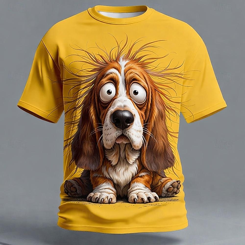 3D Printed Dog Face T Shirt Men Realistic Golden Retriever Puppy Big Eyes Graphic Tee Animal Lover Shirt Clothing S