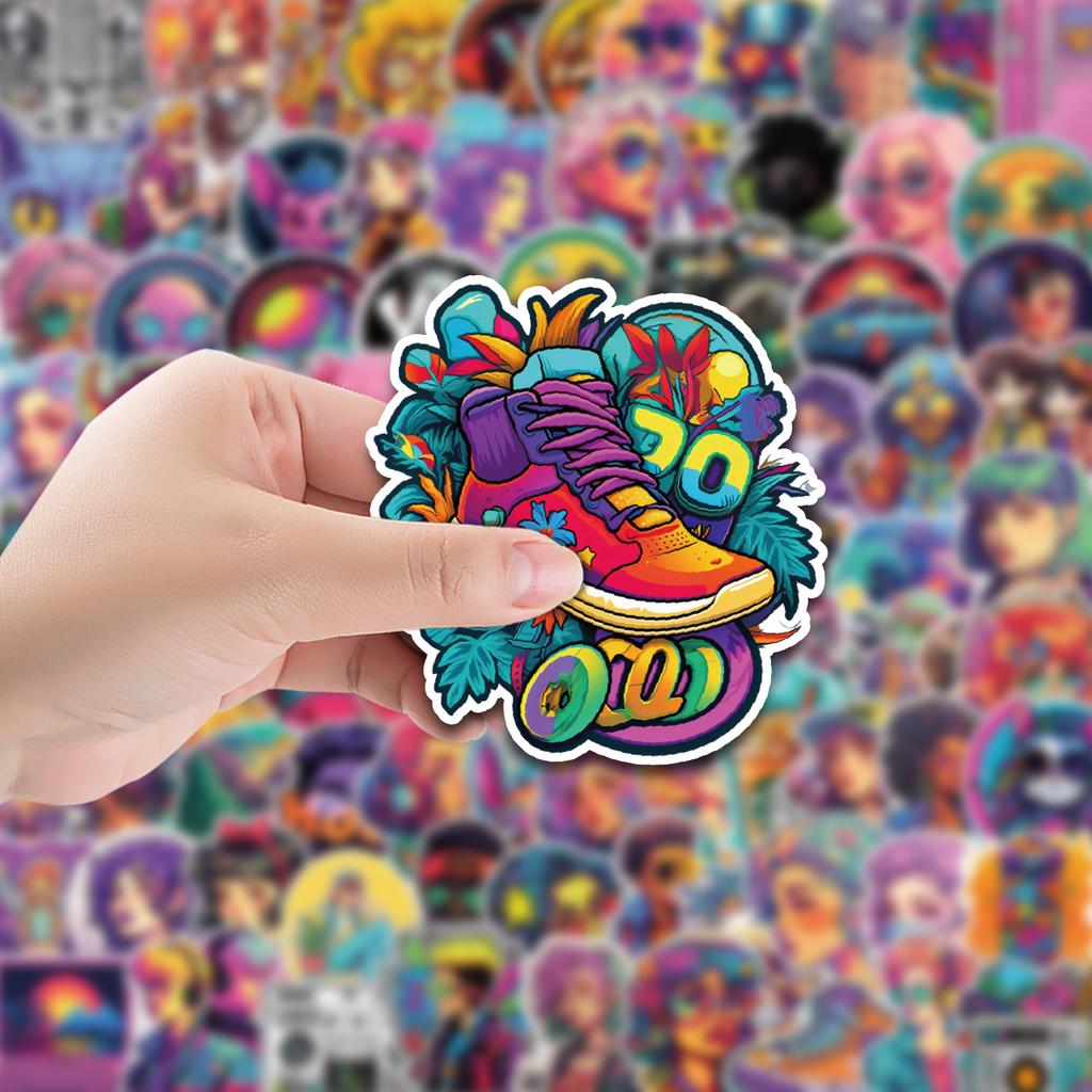 100 Y2K Style Graffiti Stickers Suitcase Skateboard Car Decoration Stickers Waterproof Creative Children's Stickers