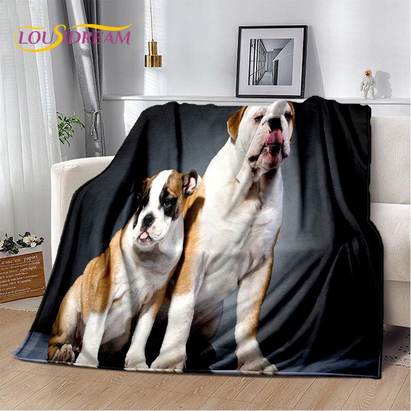 Cartoon French Pit Bull Dog Pet Soft Plush Blanket,Flannel Blanket Throw Blanket for Living Room Bedroom Bed Sofa Picnic Cover