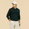 CHALLENGER Men'S Soft Touch Contrast Y-Collar Knit Pullover Dark Green
