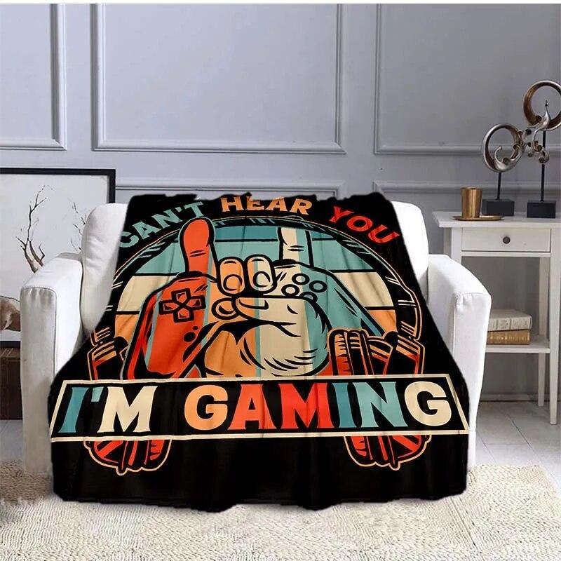 Game Controller Flannel Blanket for Couch Sofa Chair Room Decor Soft Warm Blanket Blankets for Beds Grinch Blanket