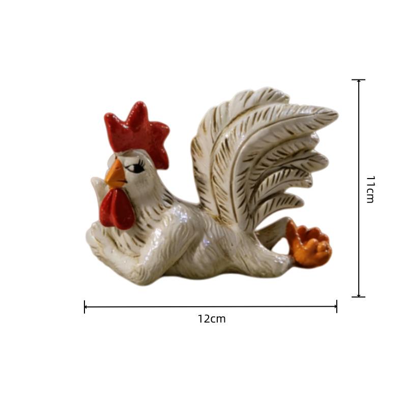 Viral Lying Rooster Resin Statue, Funny Desktop Animal Decor for Home Office, Trending Farmhouse Sculpture