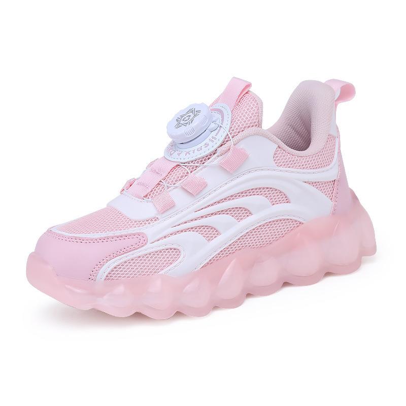 Children and girls girls face new walking shoes running spring little girl 2025 sports shoes classmate shoes button little girl