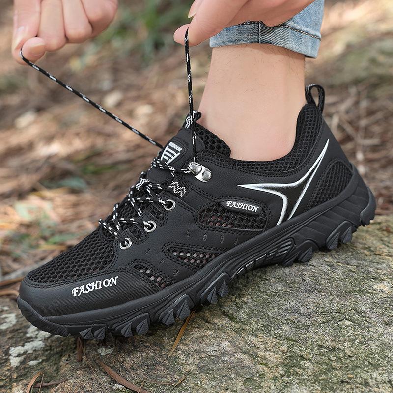 Spring and Summer Large Size Sports Shoes Men's Mesh Shoes Men's Breathable Outdoor Hiking Shoes Non-slip Travel Shoes