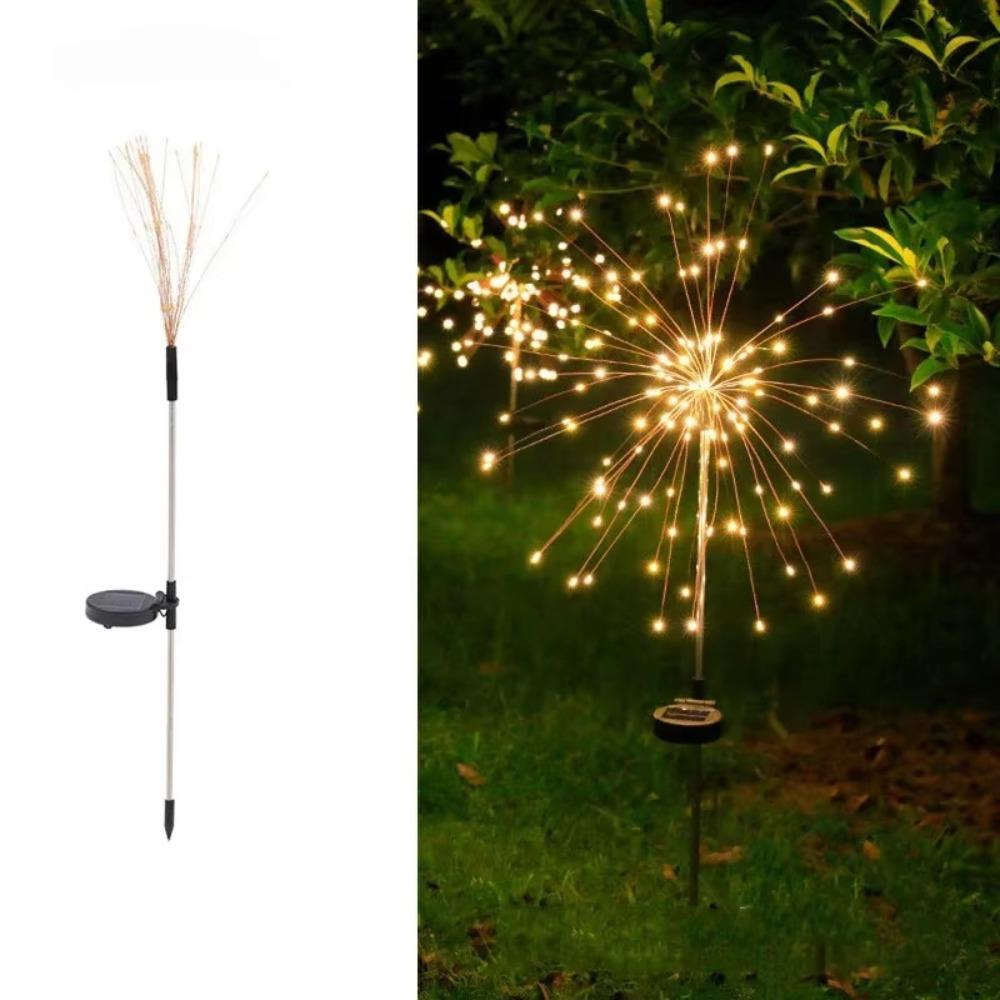 Solar Powered Solar Power Firework Lights Waterproof Outdoor Dandelion Lawn Lamp Outdoor Use