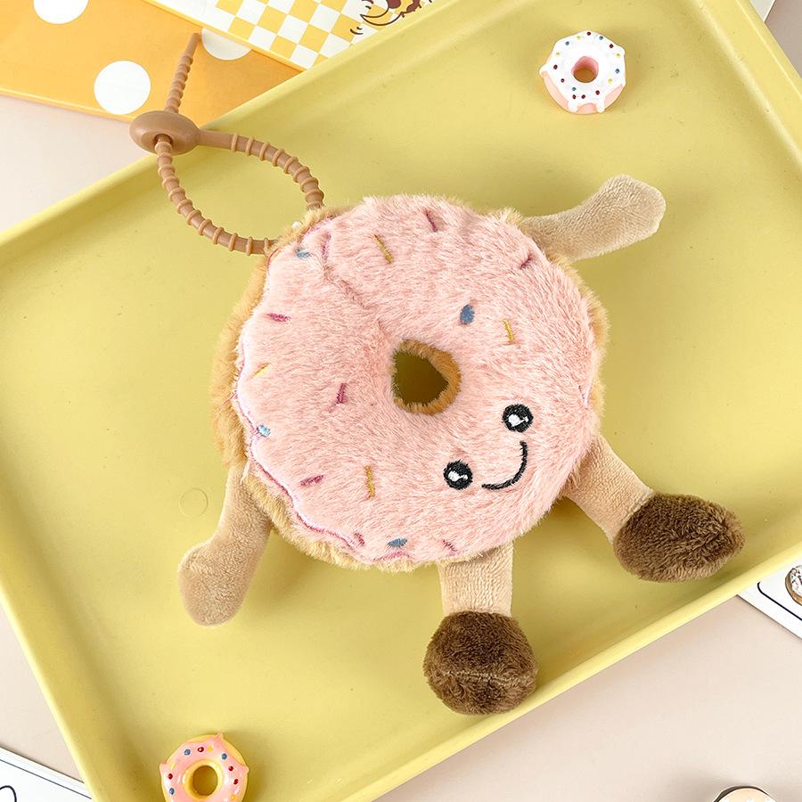 Plush Food Charm Keychain – Cake & Baguette Dolls, Fun School Activity Gift