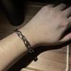 Retro Verdrehtes Schuppen-Seil-Armband für Männer Zinklegierung Farbe Punk Gothic Rock Hiphop Verstellbares Armband Biker Zubehör Unisex Geschenk