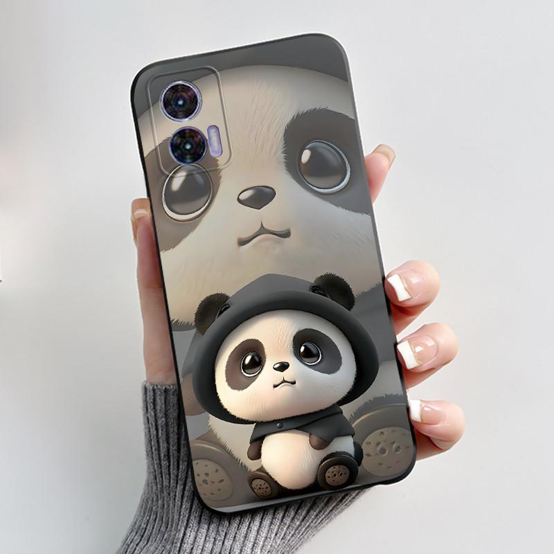For Motorola Edge 30 Neo Case Cute Love Rabbit Slim TPU Soft Black Cover For Moto Edge 30 Lite Fundas Edge30 Fusion Ultra Bumper
