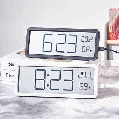 Battery Operated Large Display Digital Wall Clock with Temperature and Date Display Easy To Read for Living Room