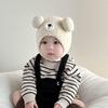 Soft Winter Plush Bear Ear Kids Hat Warm Windproof Multiple Colors For Toddlers Outdoor Daily Use