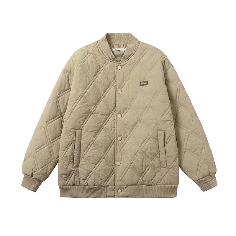 Мужская модная стеганая бейсбольная куртка без воротника - Зимняя верхняя одежда 2XL