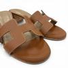 Great HERMES Sandals Oasis Mule Gold Calf Leather Women 35 Used