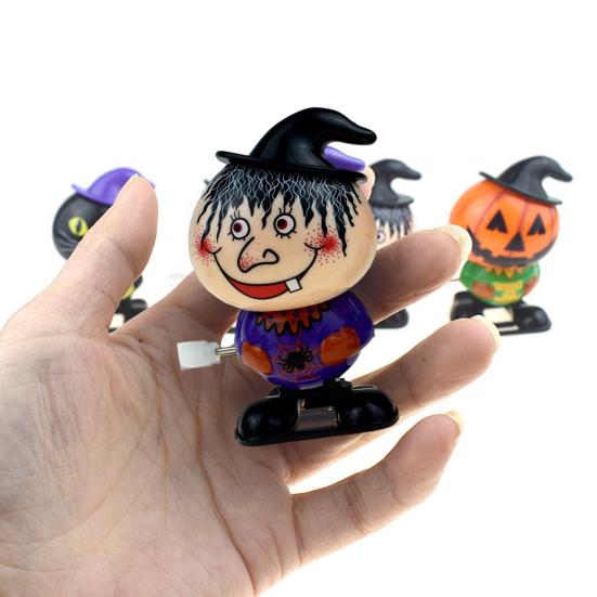 Halloween Opptrekkbar Gresskarleke Skummel Tegneserie Heks Snømann Gående Leke Småbarn Gutter Jenter Fjærverk Urverk Svart Katt Leke