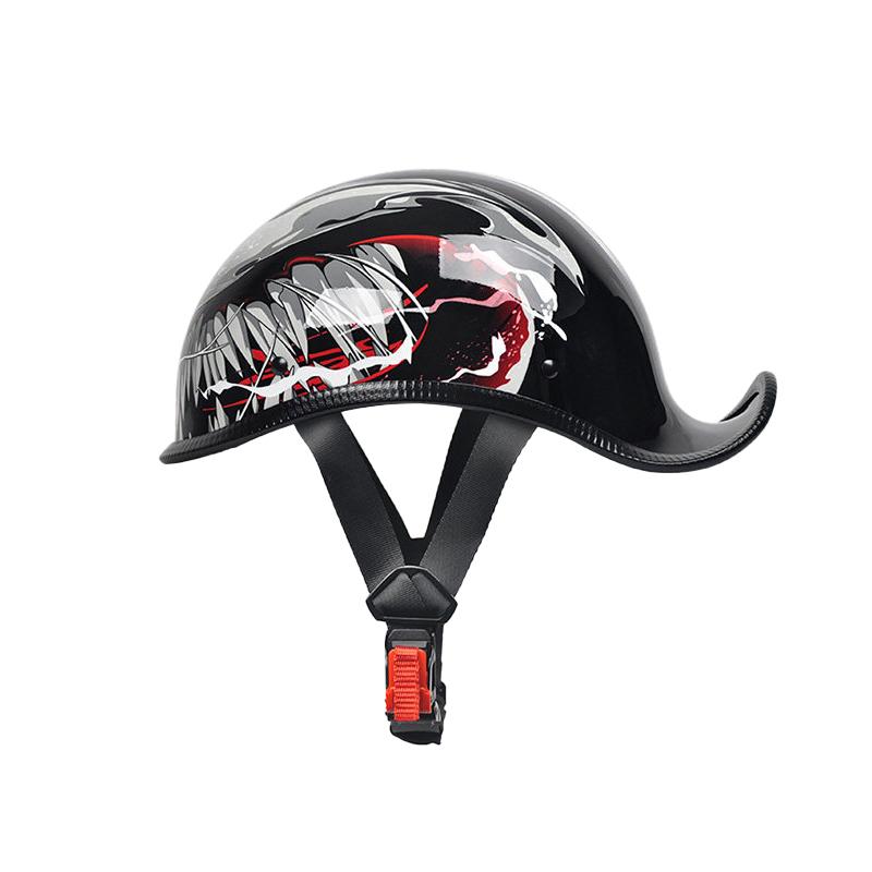 Retro-style inverted tail helmet, suitable for both men and women to ride in all seasons; lightweight spoon-shaped helmet