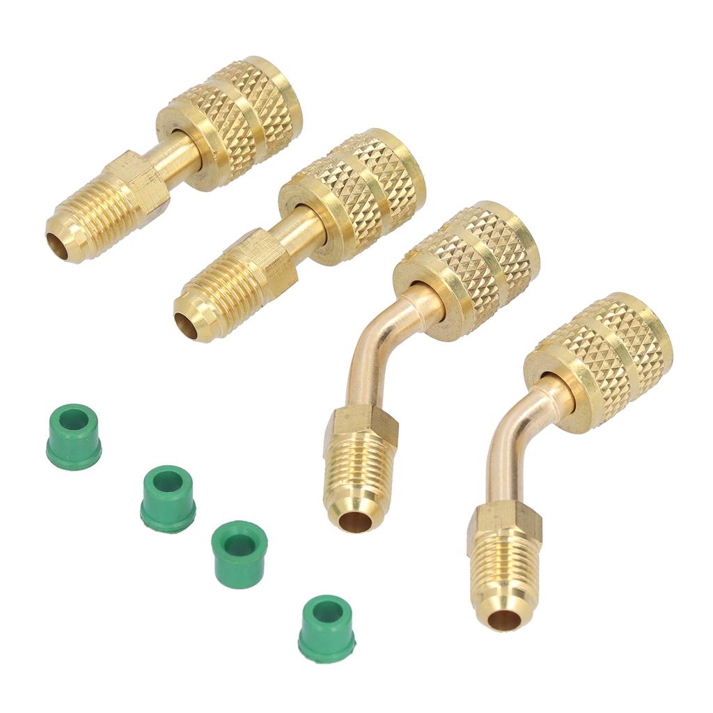 4Pcs 1/4SAE To 5/16SAE Conversion Head Refrigerant Charging Adapter for R410 Reducer Fluoride Tools