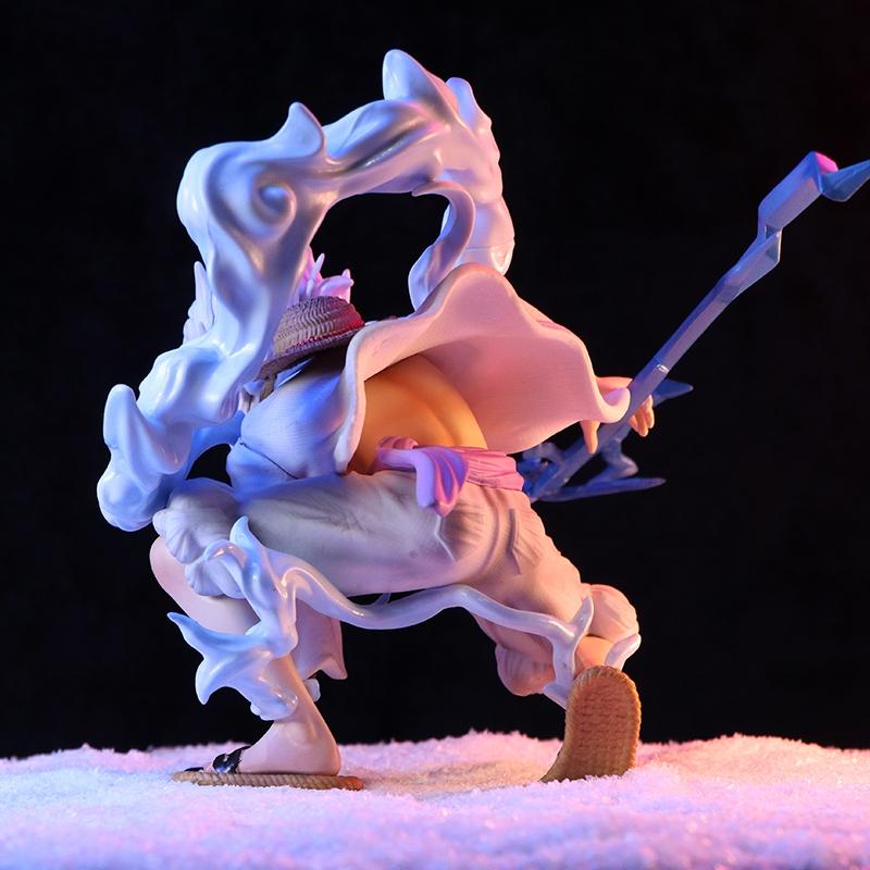 19cm Anime Luffy One Piece Figure Nika Luffy Gear 5th Action Figure Gear 5 Sun God Pvc Figurine Gk Statue Model Decoration Toys