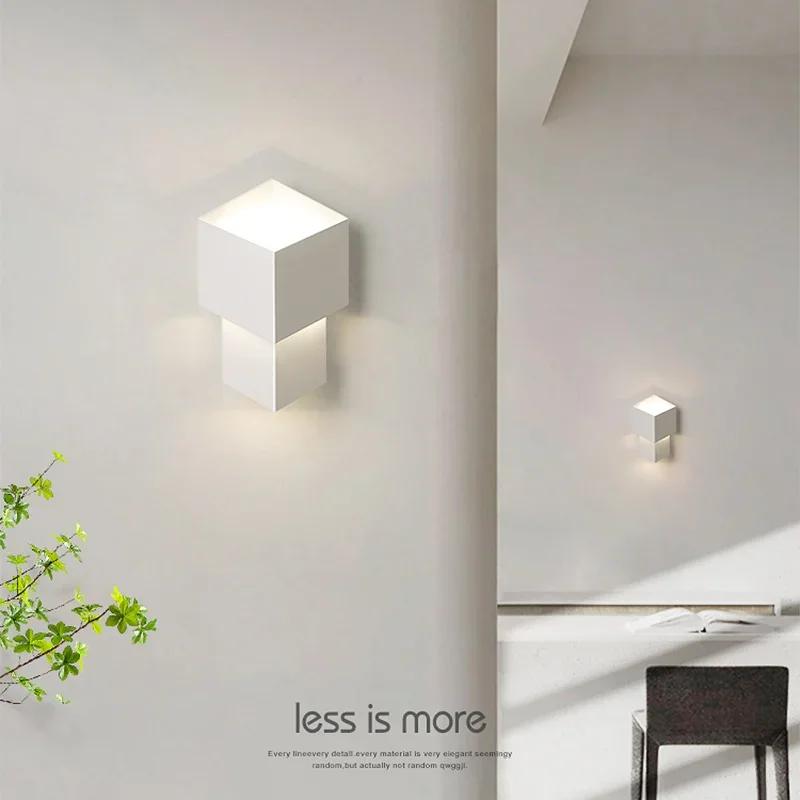 Nordic Minimalist White LED Wall Lamp for Living Room  Aisle Bedroom Decoration Wall Sconce Home Indoor Lingting Fixture Luster