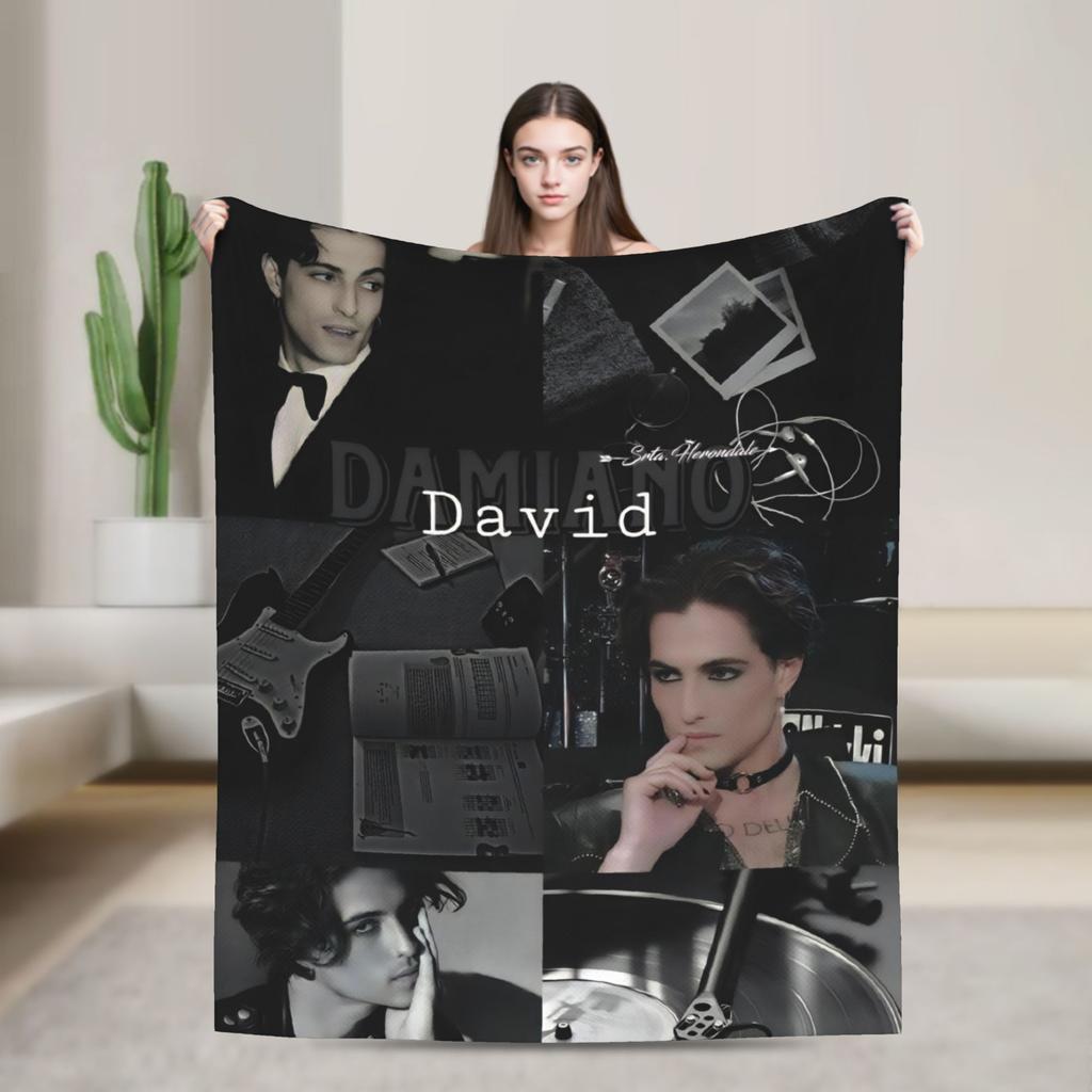 Damiano David Flannel Blankets Autumn Super Soft Throw Blanket for Kids Adult Home Decor Pattern Bedspread Sofa Bed Cover