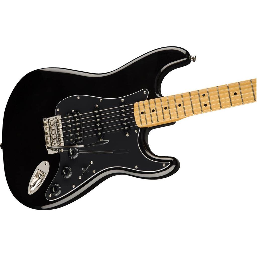 Fender Squier by E-Gitarre Classic Vibe Maple Black mit Softcase '70s Stratocaster® HSS, Griffbrett,