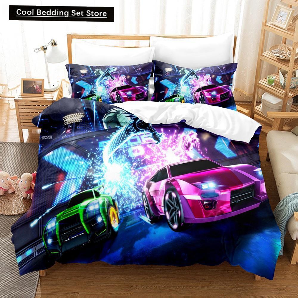 New Rocket League Bedding Set Bedspread Single Twin Full Queen King Size Car Rocket League Bed Set Kids Boy Bedroom Duvet Cover