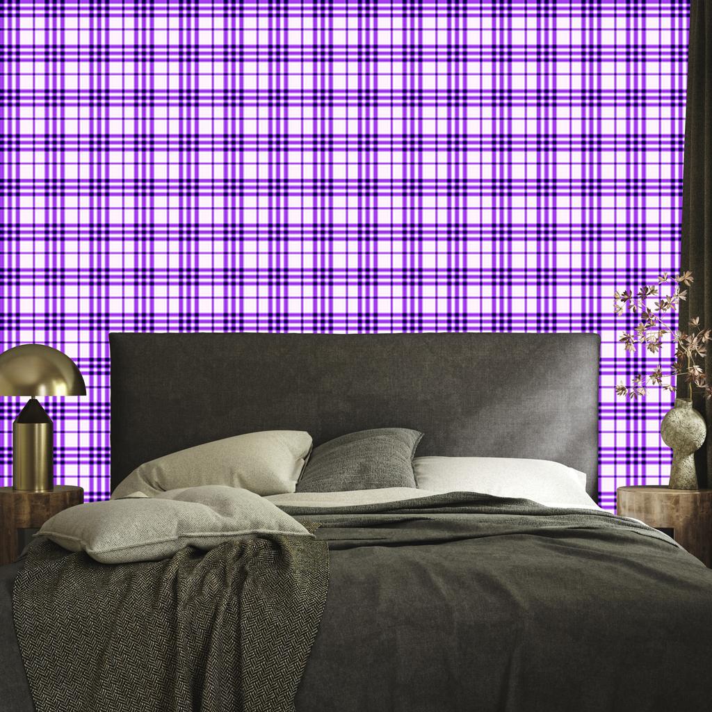 Purple Lavender, Purple and White Checkered Wallpaper 50x1000
