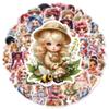 50PCS Cute Doll Little Girl Stickers Decoration Suitcase Scrapbooking Phone Laptop Stationery Kid's Toy Sticker