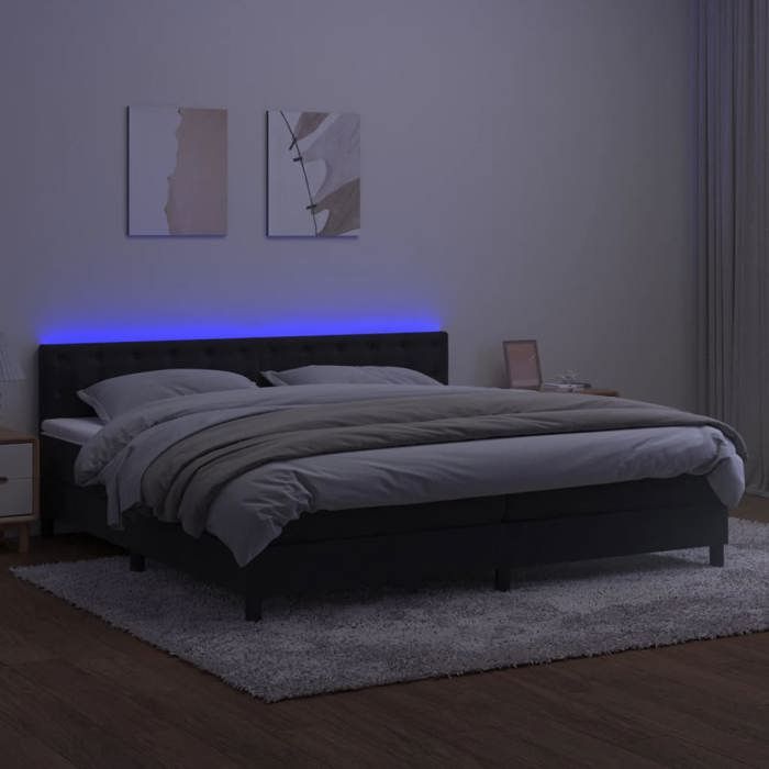 Maison Exclusive - Sommier à lattes de lit avec matelas et LED Noir 200x200 cm