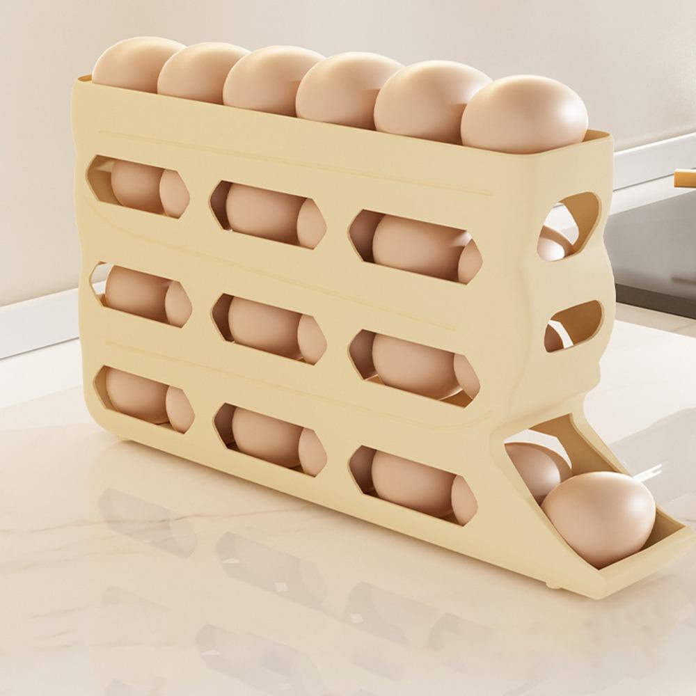 Plastic Egg Roller Rack Space Saving Refrigerator Egg Storage Box  for Kitchen Dedicated