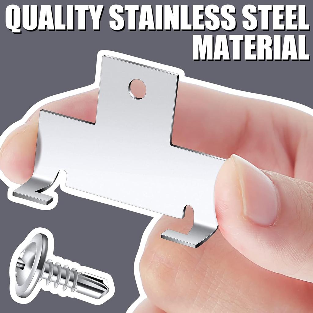 Dunzy 40 Pcs Recessed Light Clips Downlight Housing C Clips Retrofit for Downlight with Self Tapping Screws Metal for Retrofit Down Light, Silver