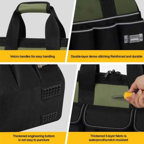 Large Tool Bag, Electrician Tool Bag, Multifunctional Tool Bag for Repair and Installation, Electrician Nylon Fabric Wear-Resistant Storage, Portable