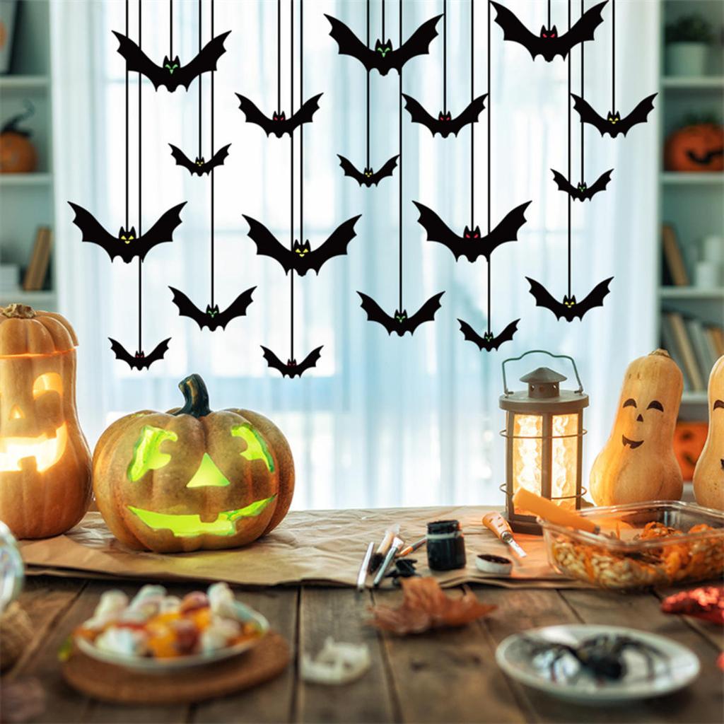 Halloween Theme Creative Hanging Pendant Black Bat Party Scene Decoration For DIY Home Furnishings Decor Supplies