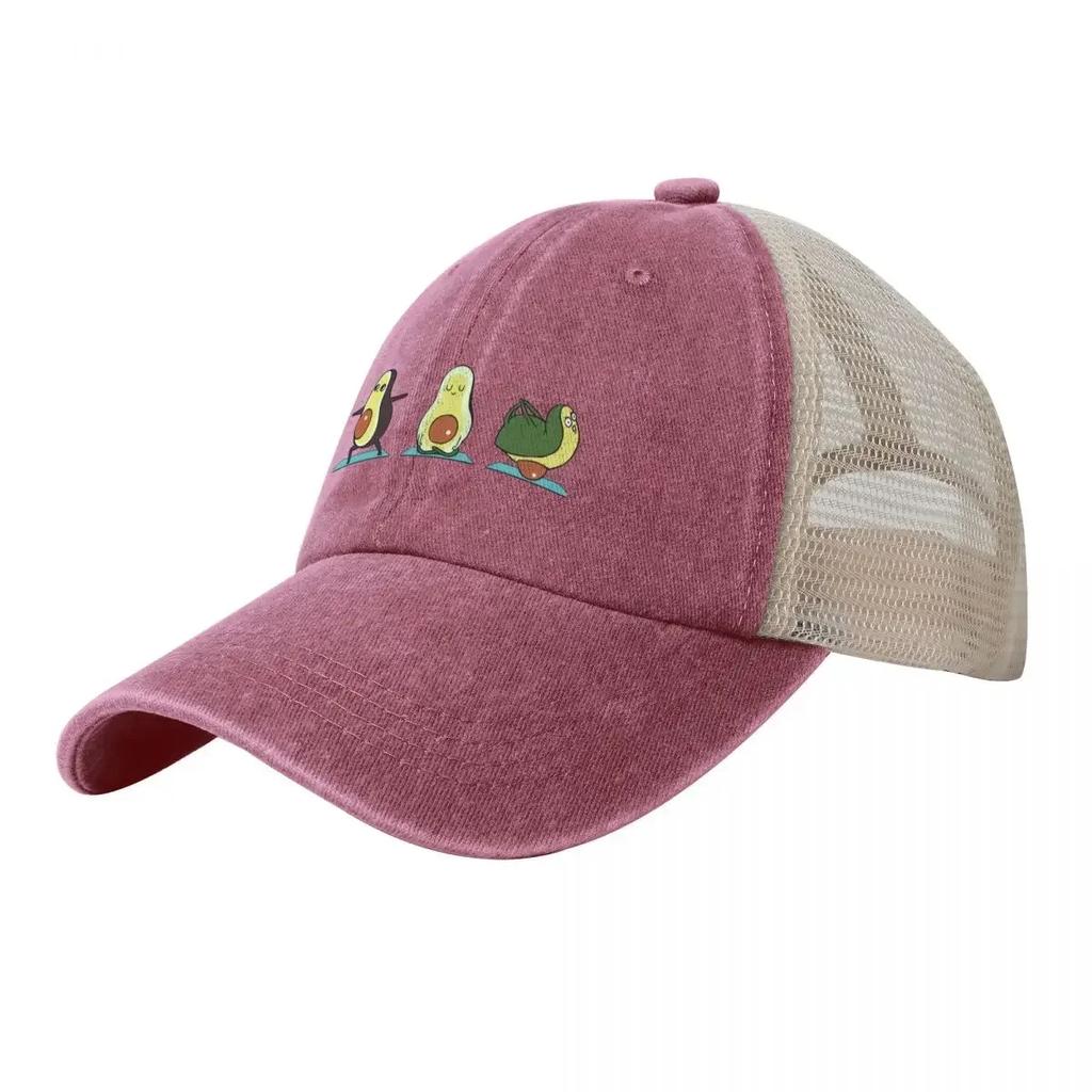 Avocado Yoga Cowboy Mesh Baseball Cap Christmas Hat custom Hat Girl Men's