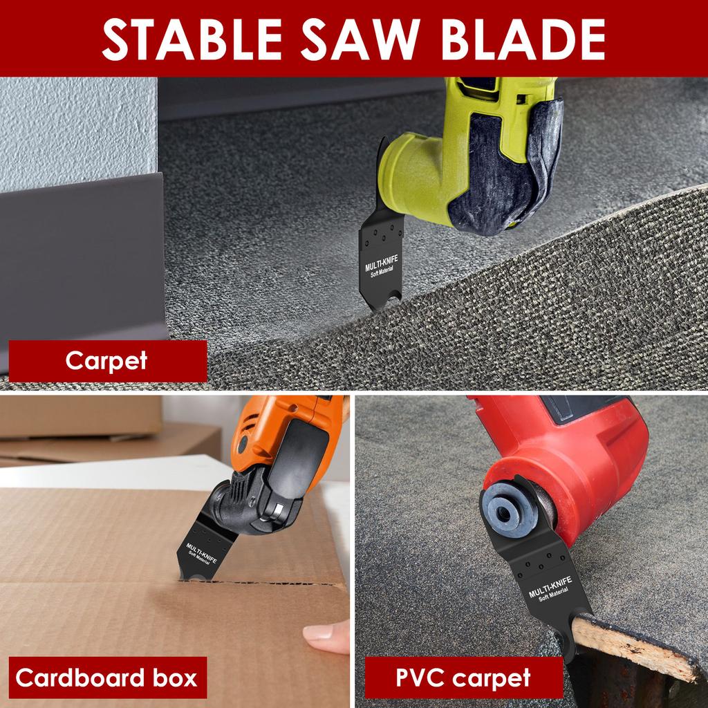 4 Stück Sägeblätter Oszillierendes Multitool Hakenmesser Klinge Multitool Sägeblätter zum Schneiden von weichen Materialien Dachschindeln, PVC Ca