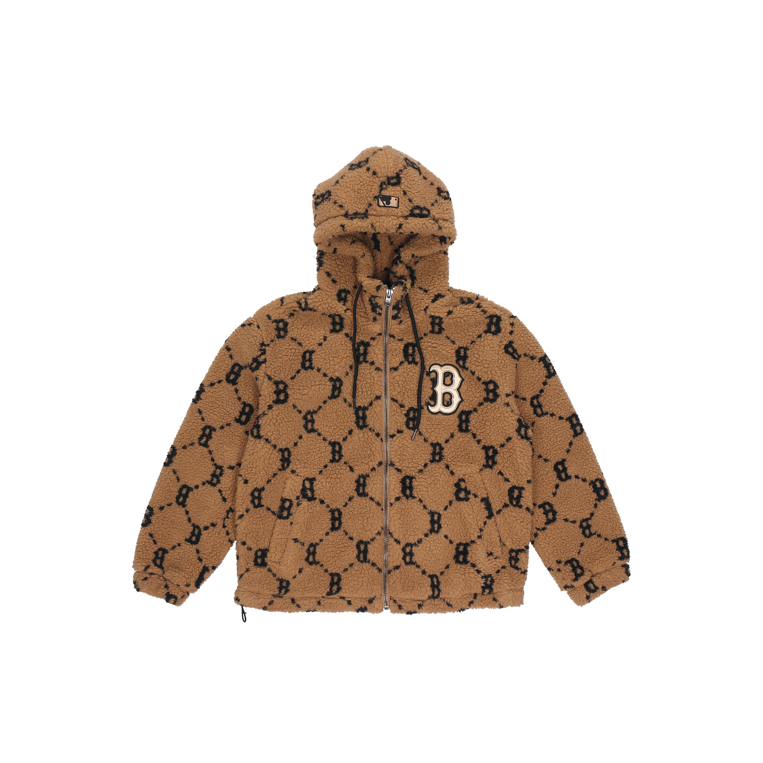 

New MLB Old Flower Velvet Jackets Unisex Light Brown 3AJPF1316-43BGD XXL