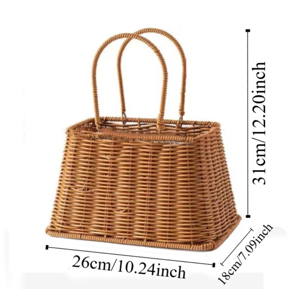 

Прочная бамбуковая корзина для цветов с длинной ручкой, плетеная корзина для хранения под ротанг, День святого Валентина Type A