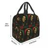 Bob Marley Album Musique Reggae Style Jamaïcain Sac Repas Isotherme pour Femmes Glacière de Bureau Boîte Thermique Alimentaire Sac Tote Sacs Repas