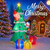 7.8FT LED Lit Inflatable Xmas Yard Decor Christmas Tree with Santa Snowman Gift Christma Supplies Home Decor Ornaments Toy Gifts