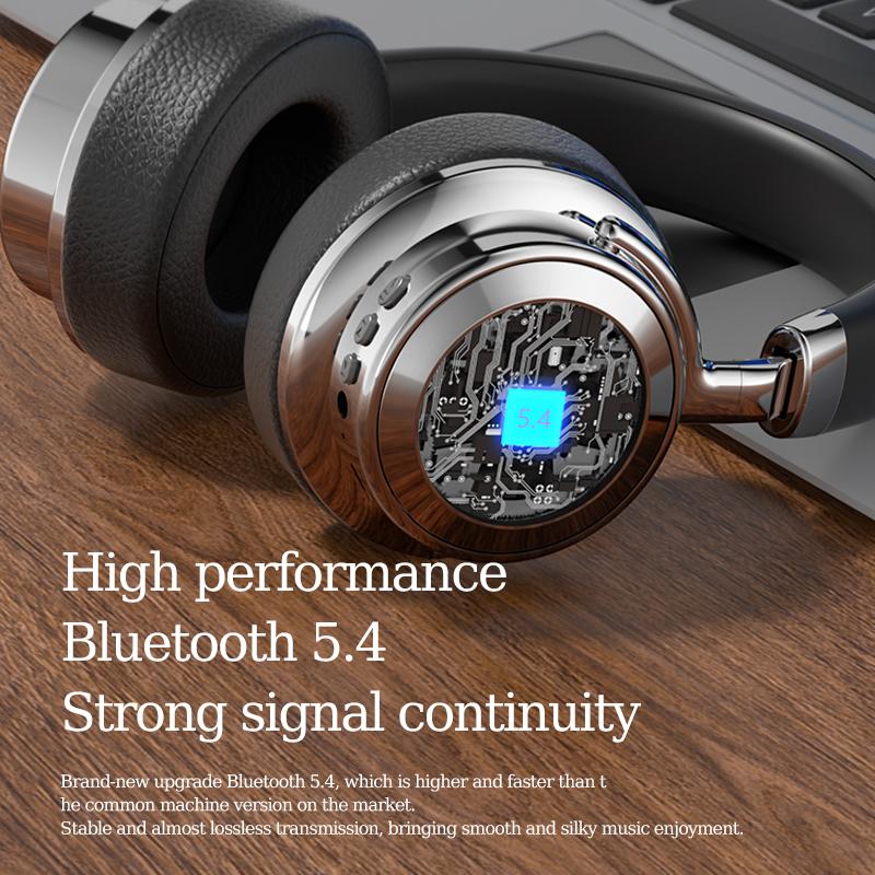 Headset CR-9 Metal Retro Wireless Bluetooth Headset 5.4 Sports Fashion Business Ear Music Headphones Long Battery Life