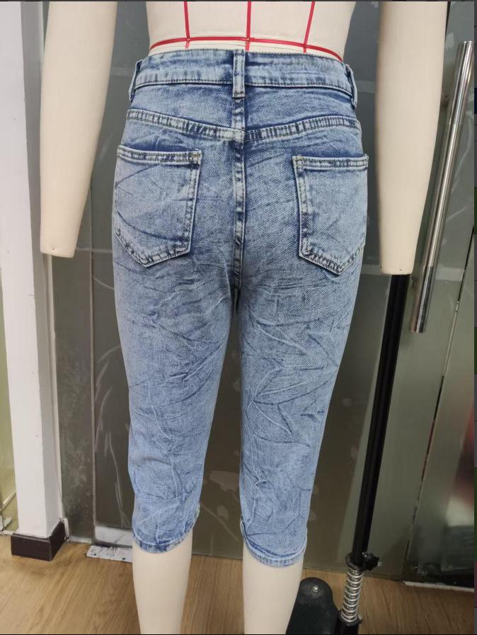 High-Waisted Light Denim Jeans for Women - Summer Spicy Style, High-Elastic Tight Fit