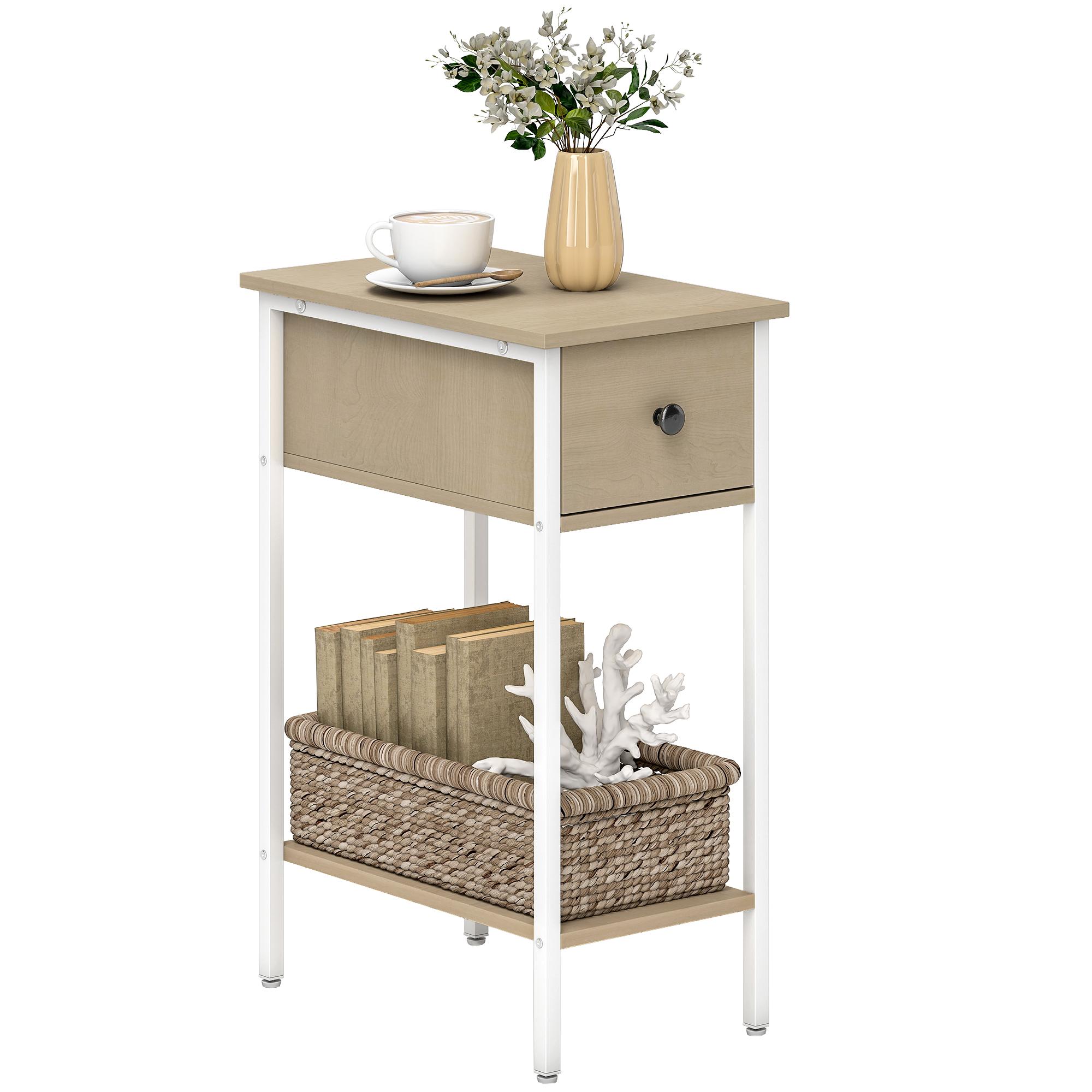 Narrow Side Table with Drawer Open