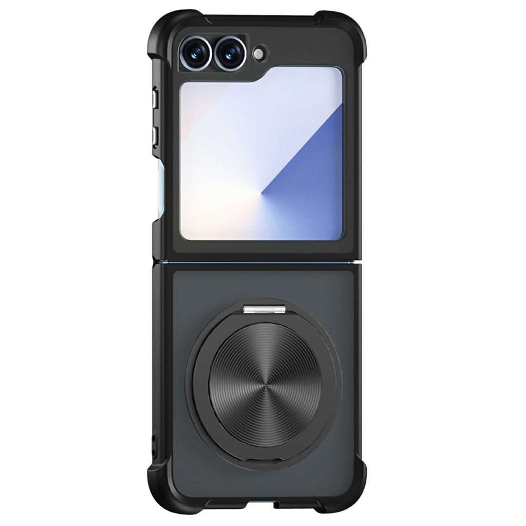 For Samsung Galaxy Z Flip7 FE 5G/Z Flip6 5G/Flip5 5G Magnetic Case CD Vein Kickstand Shockproof TPU + PC Phone Cover