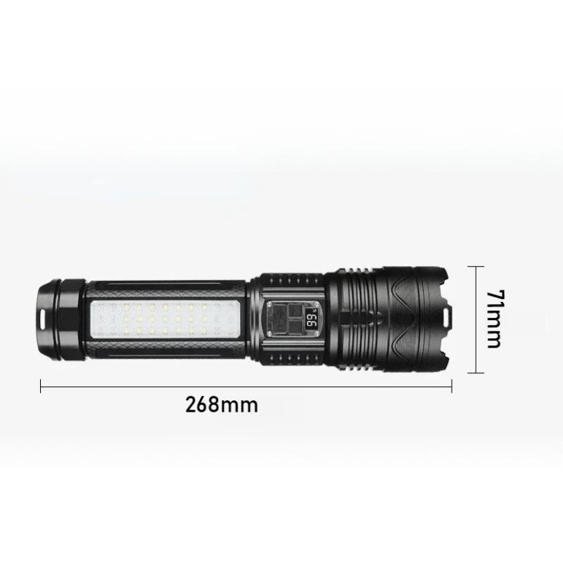 Powerful 5400mah LED Flashlight 3*18650 Battery Zoomable White Laser Torch Type-C Charging Outdoor Camping Tactical Lantern