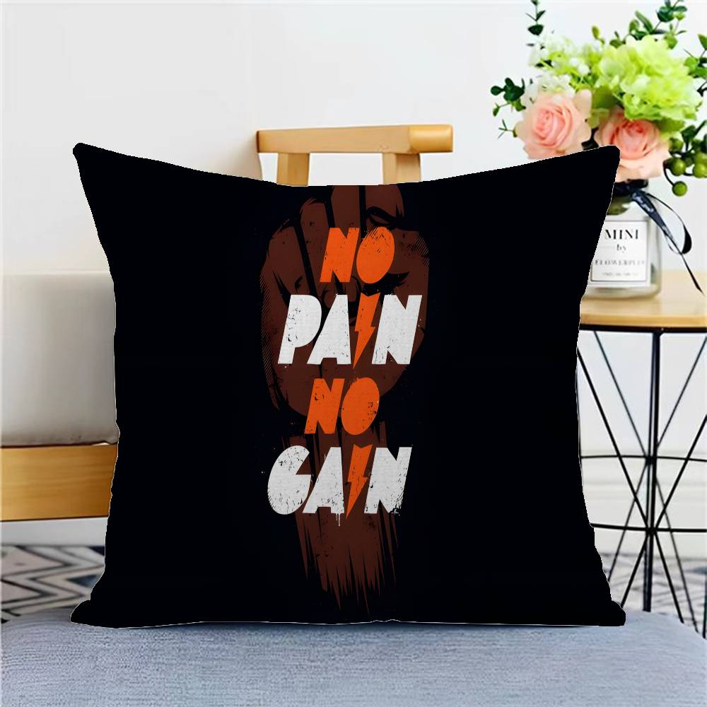 

No Pain No Gain Pillow Cover For Bedroom Room And Living Room Sofa Decorative Cushion Cover 12x12Inch