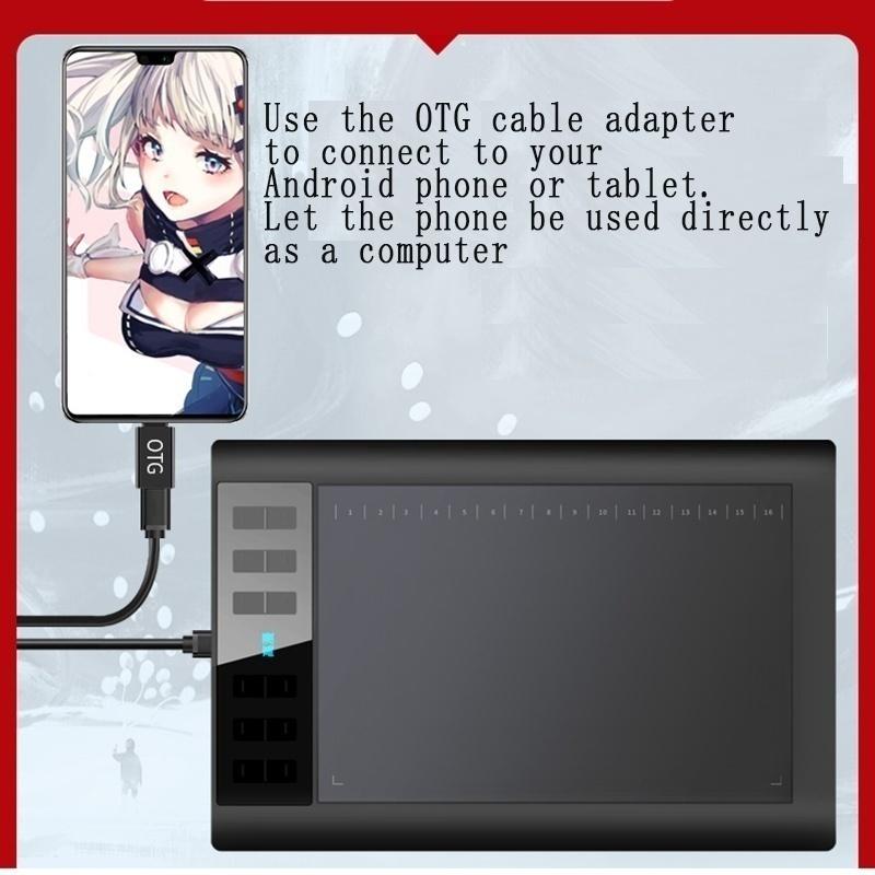 Fashion New 1060 PRO Digital Tablet Fashion Office Computer Painting Board Can Be Connected To Mobile Phone / Computer